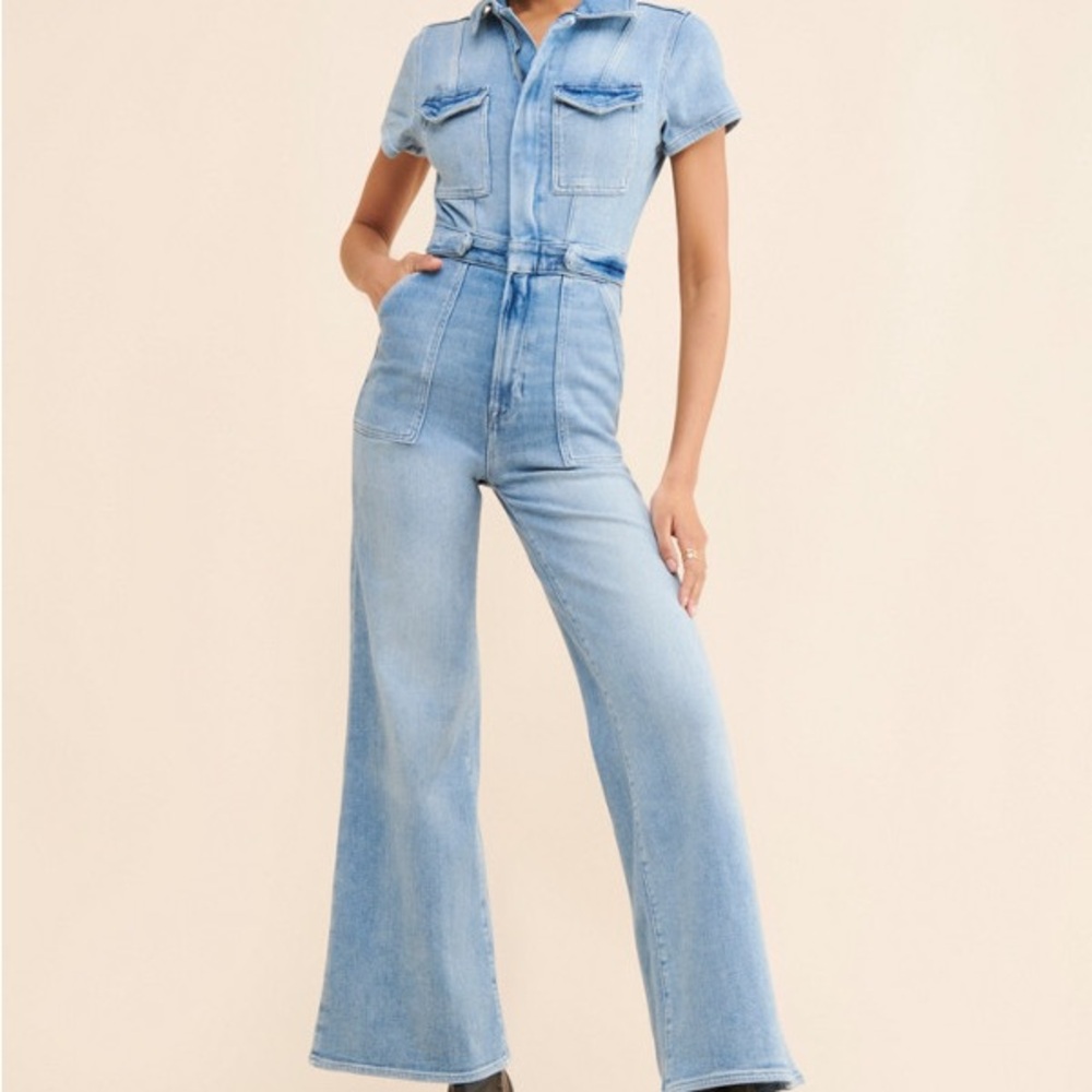 NWT Good American Fit For Success Palazzo Jumpsuit